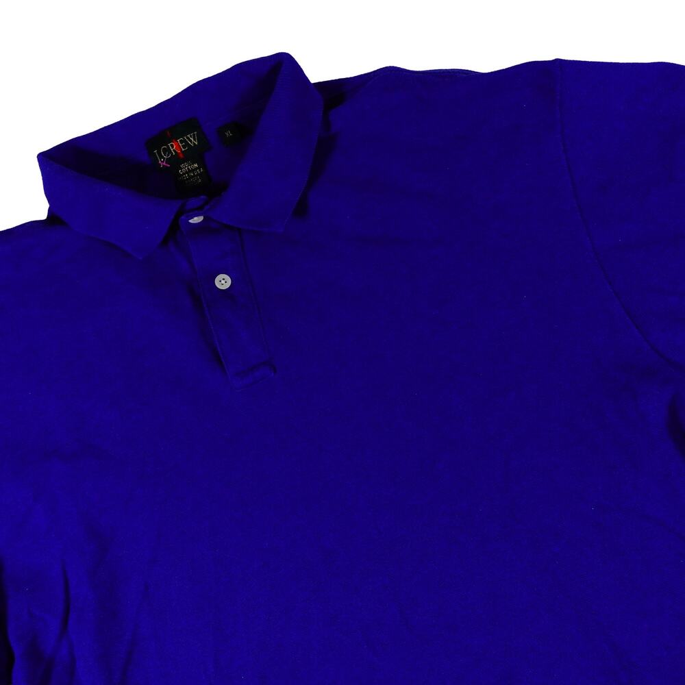 J Crew Oarsman Vintage 90s Y2K Blue Long Sleeve Polo Shirt Made in USA Men's XL